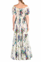 Vestito con stampa bouquet floreale
