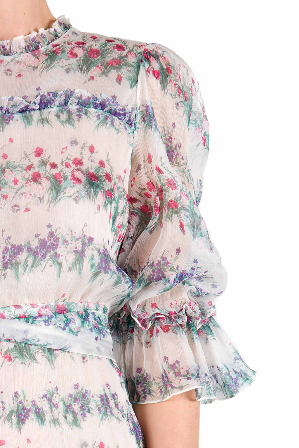 Vestito in chiffon con stampa floreale