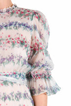 Vestito in chiffon con stampa floreale