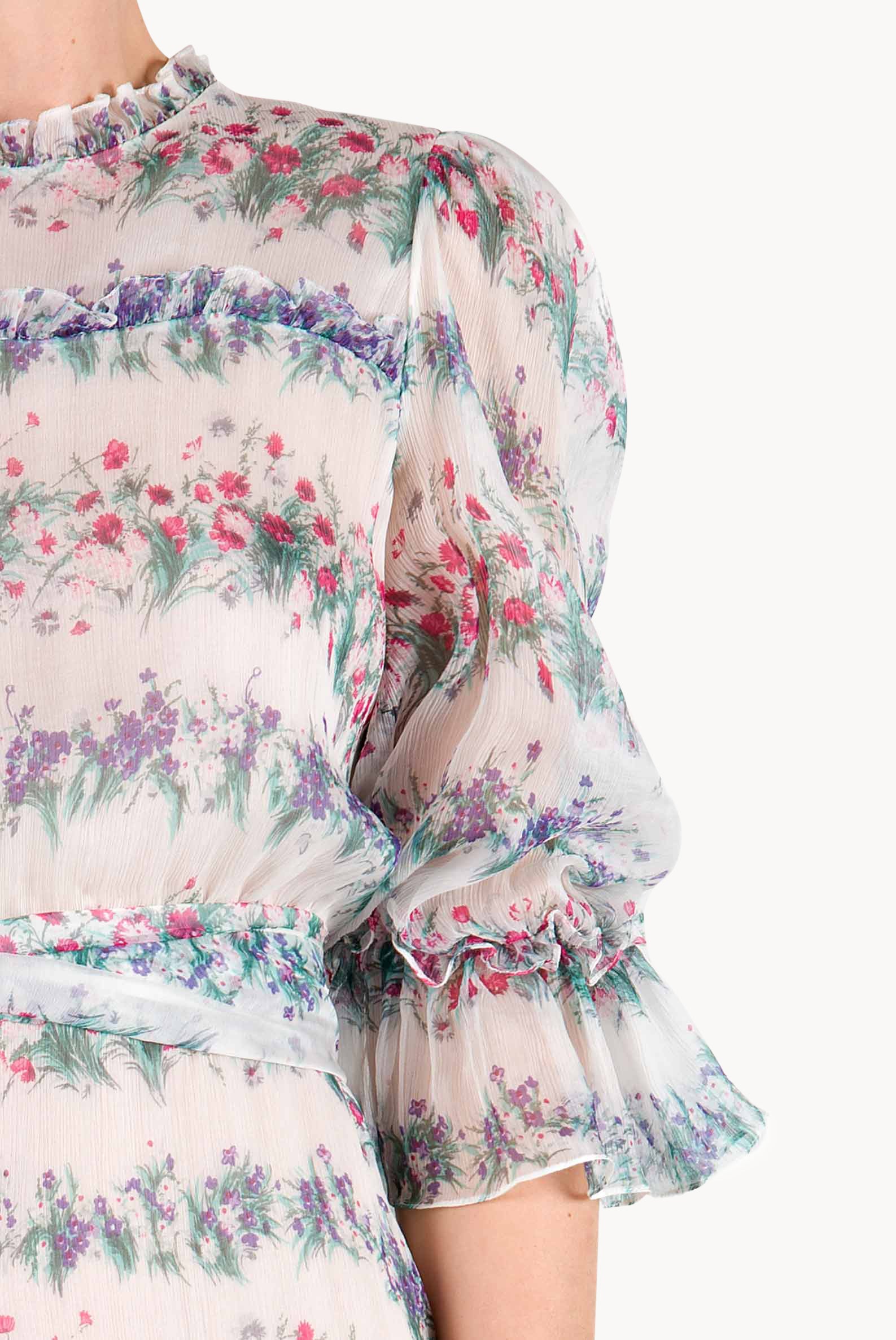 Vestito in chiffon con stampa floreale