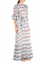 Vestito in chiffon con stampa floreale