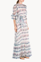 Vestito in chiffon con stampa floreale