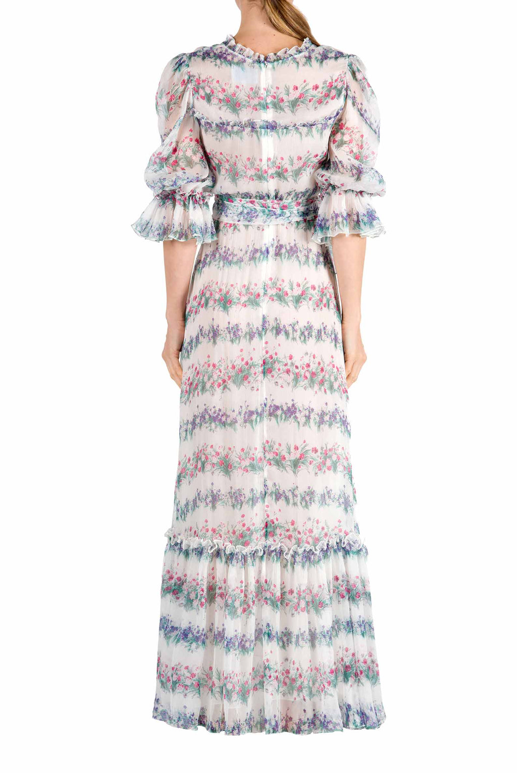 Vestito in chiffon con stampa floreale