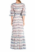 Vestito in chiffon con stampa floreale