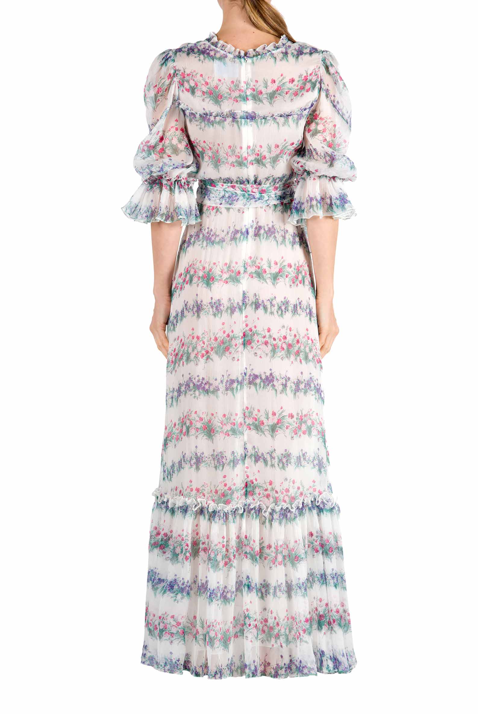 Vestito in chiffon con stampa floreale