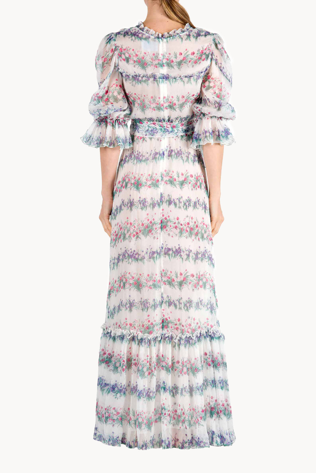 Vestito in chiffon con stampa floreale