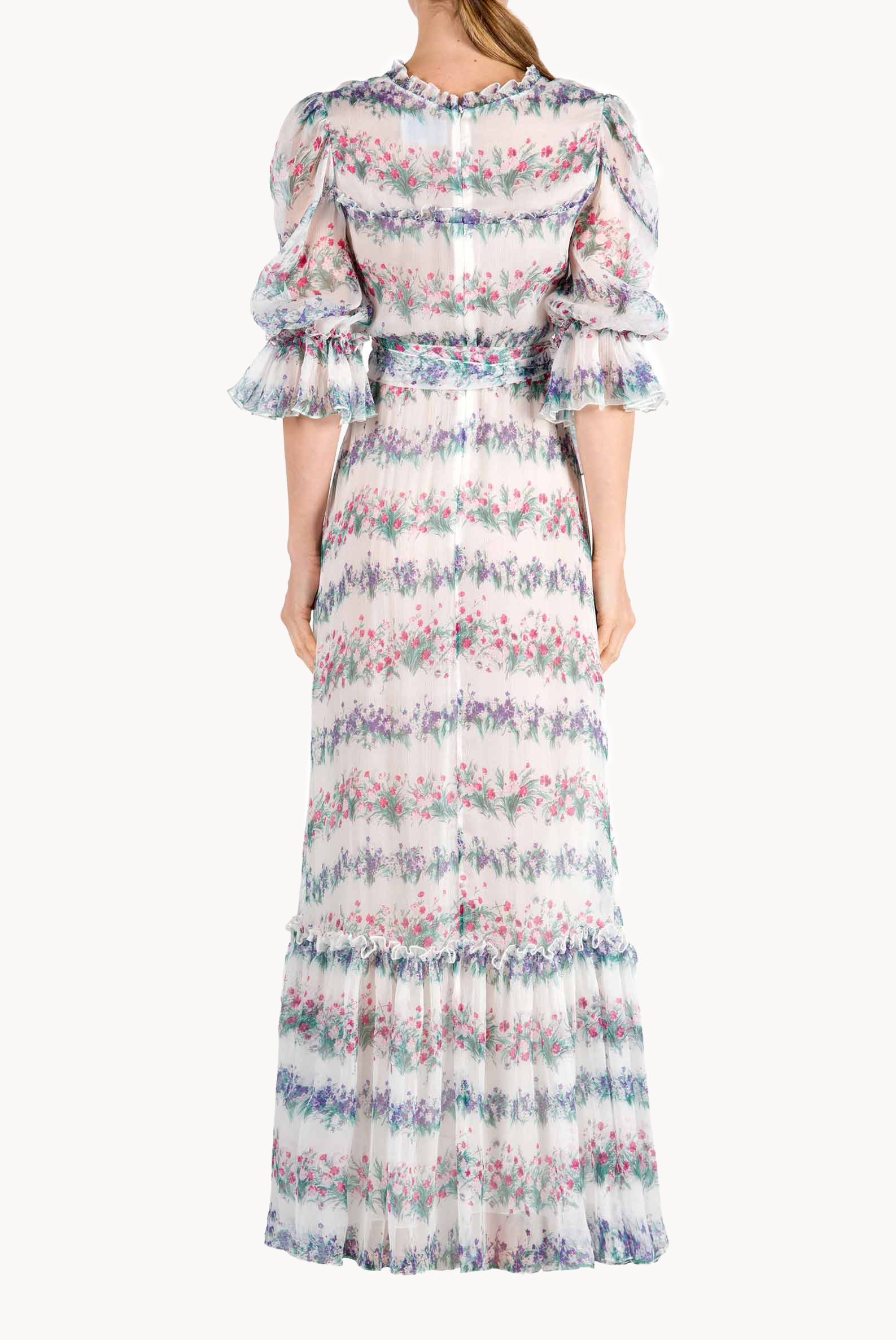 Vestito in chiffon con stampa floreale