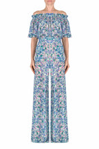 Tuta in georgette con stampa floreale