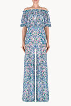 Tuta in georgette con stampa floreale