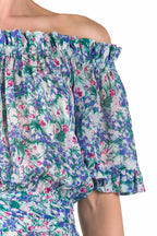 Tuta in georgette con stampa floreale