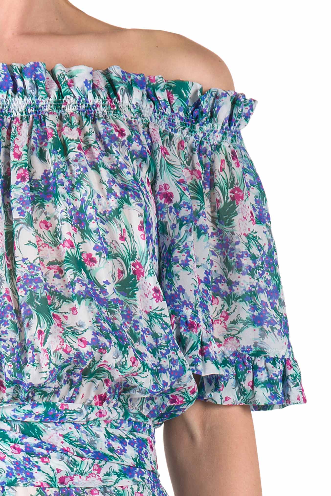 Tuta in georgette con stampa floreale