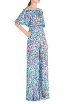 Tuta in georgette con stampa floreale