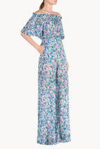 Tuta in georgette con stampa floreale