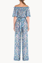 Tuta in georgette con stampa floreale