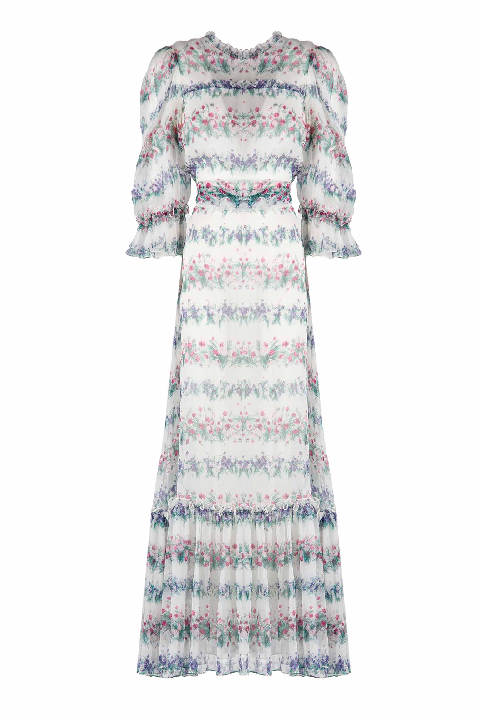 Vestito in chiffon con stampa floreale