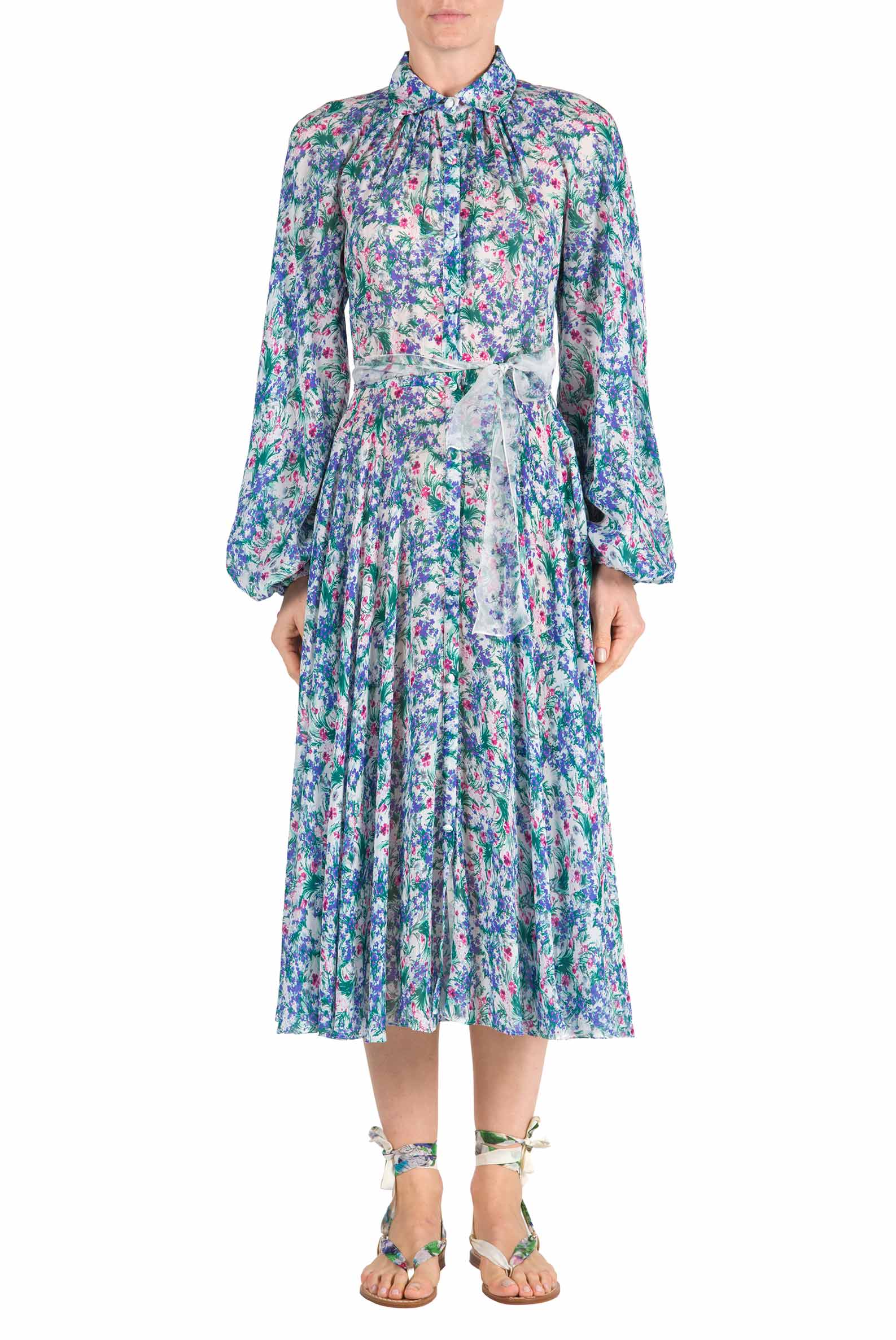 Vestito Carla Maria in georgette con stampa floreale