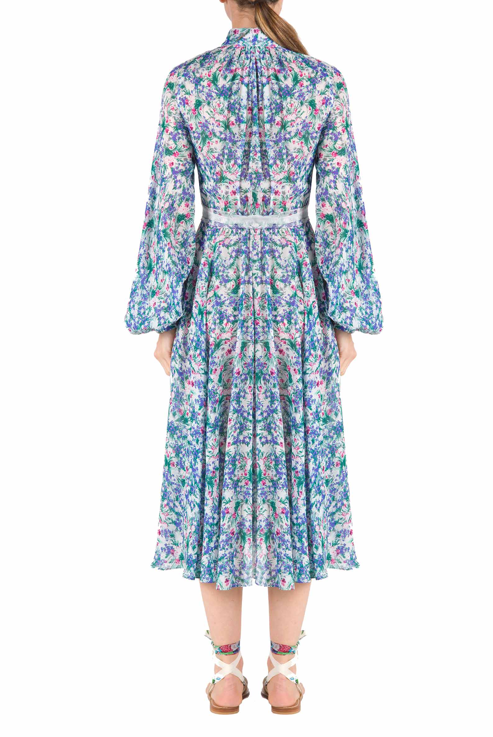 Vestito Carla Maria in georgette con stampa floreale