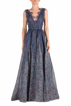 Abito in organza stampata floreale