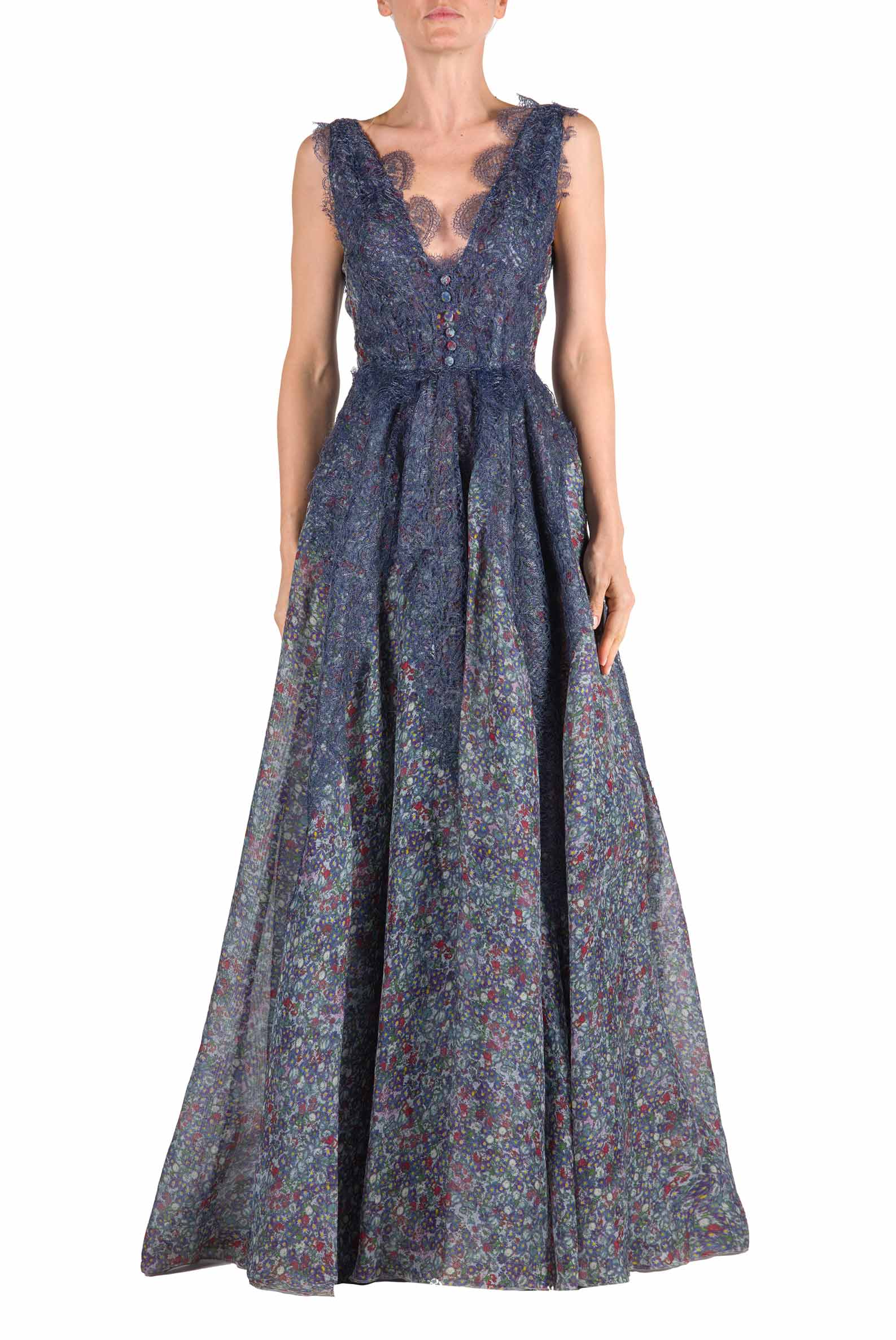 Abito in organza stampata floreale