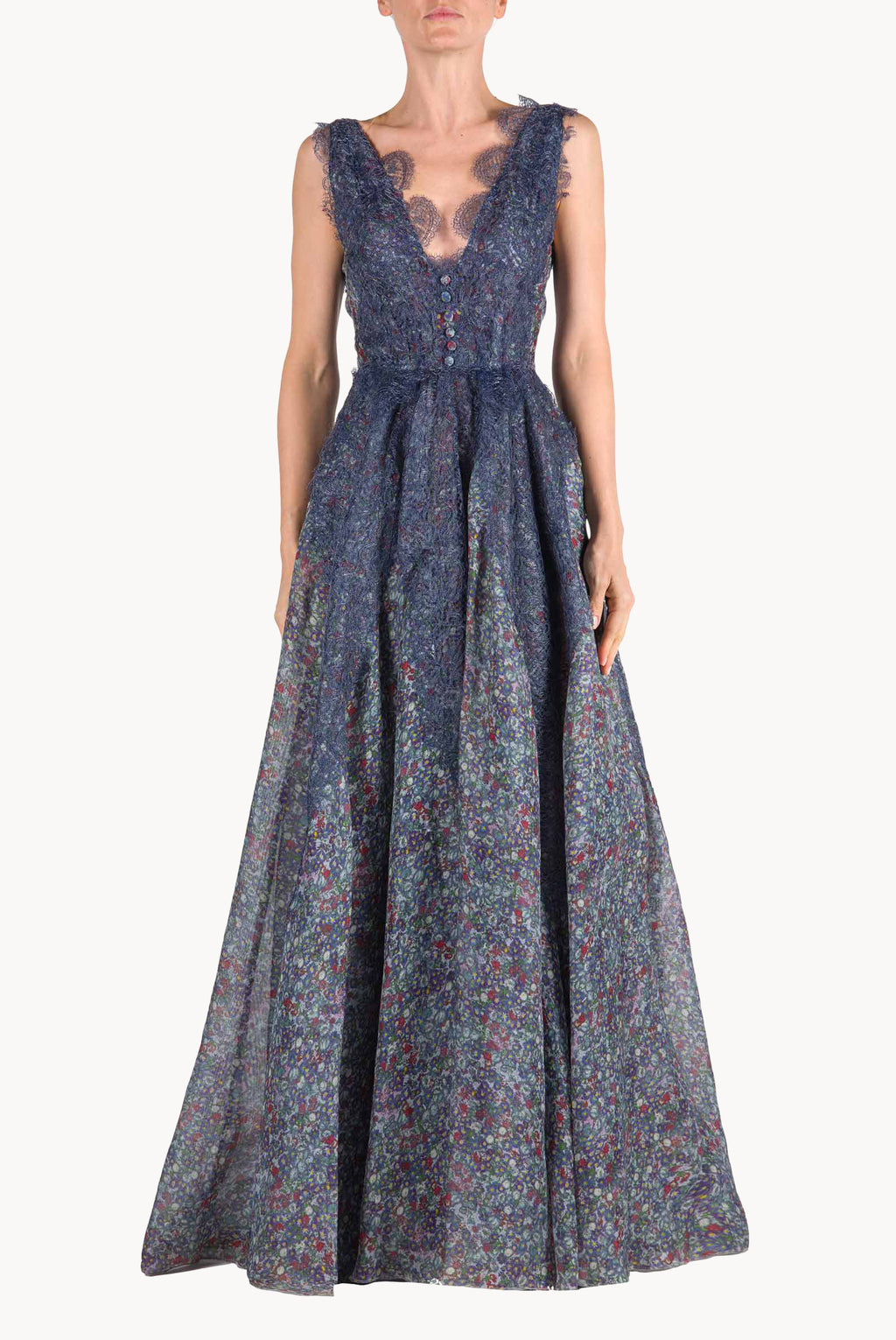 Abito in organza stampata floreale