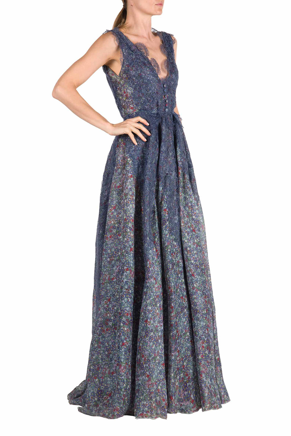 Abito in organza stampata floreale