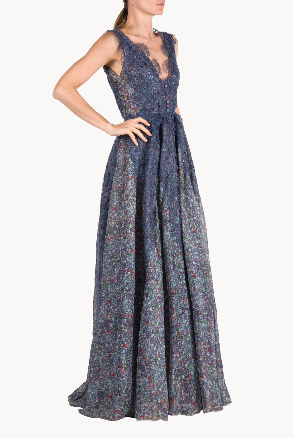 Abito in organza stampata floreale