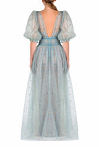 Abito ricamato in tulle