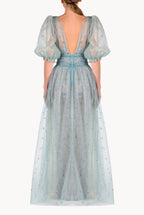 Abito ricamato in tulle
