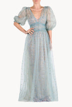 Abito ricamato in tulle