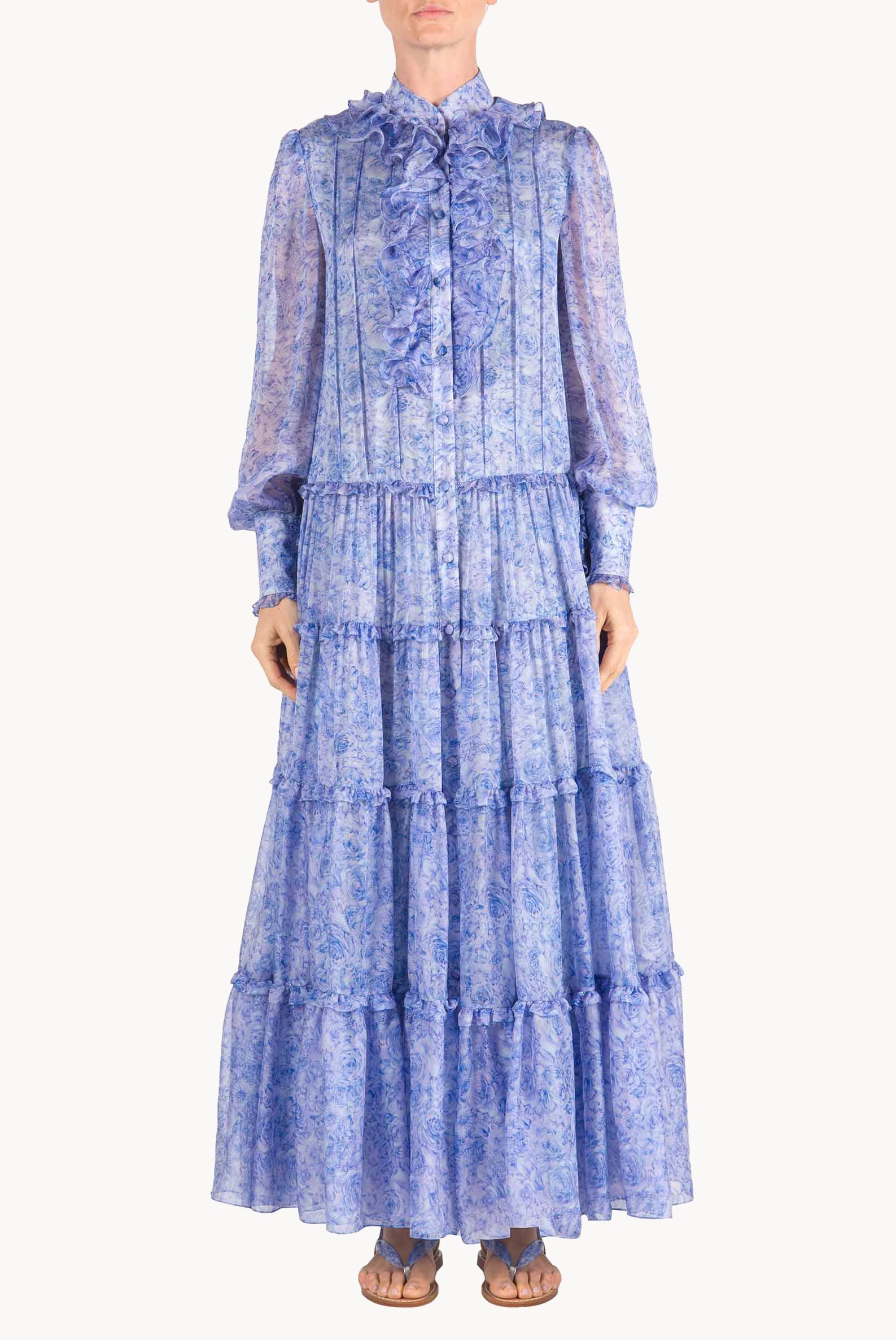 Roses Chemisier Chiffon Dress