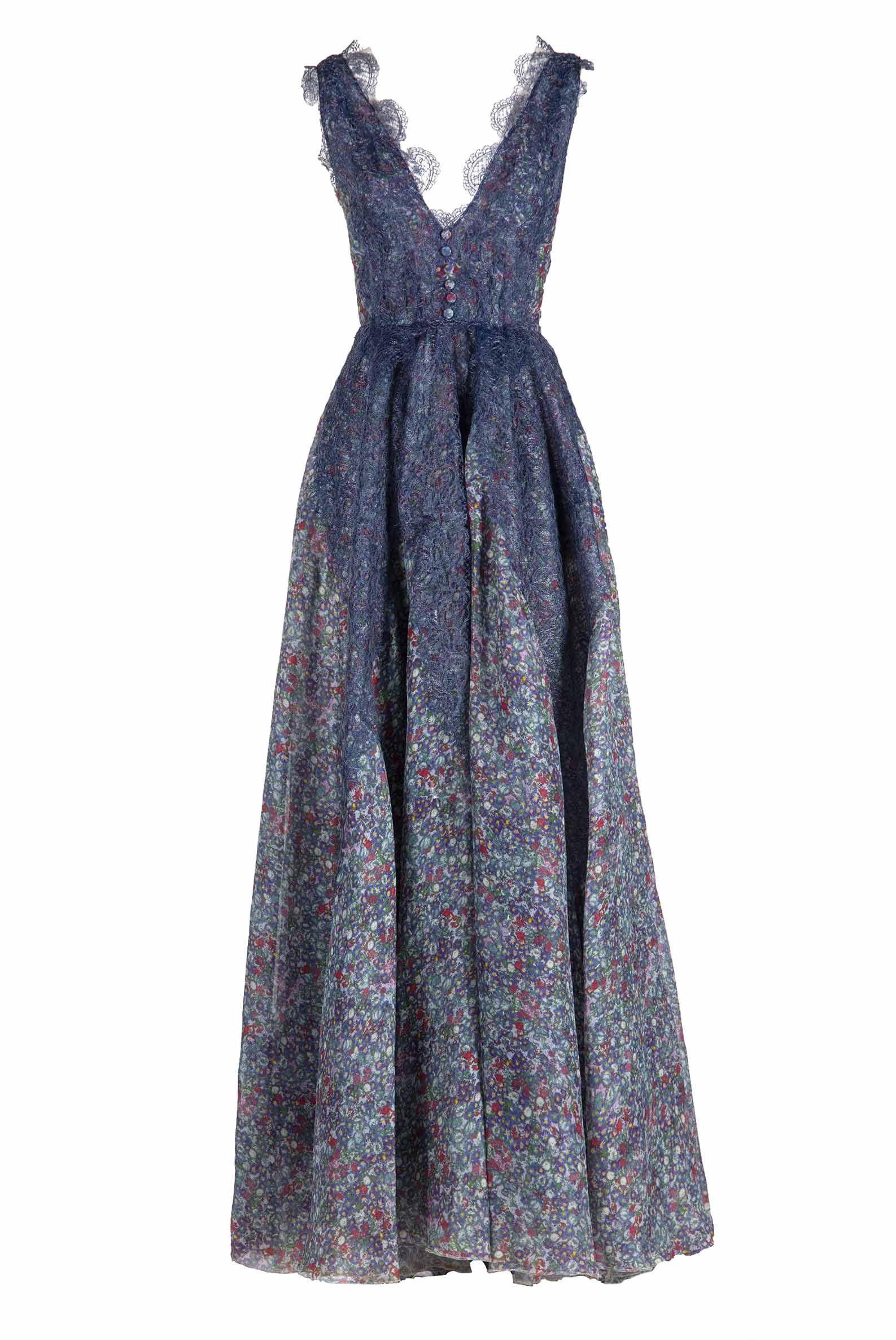 Abito in organza stampata floreale