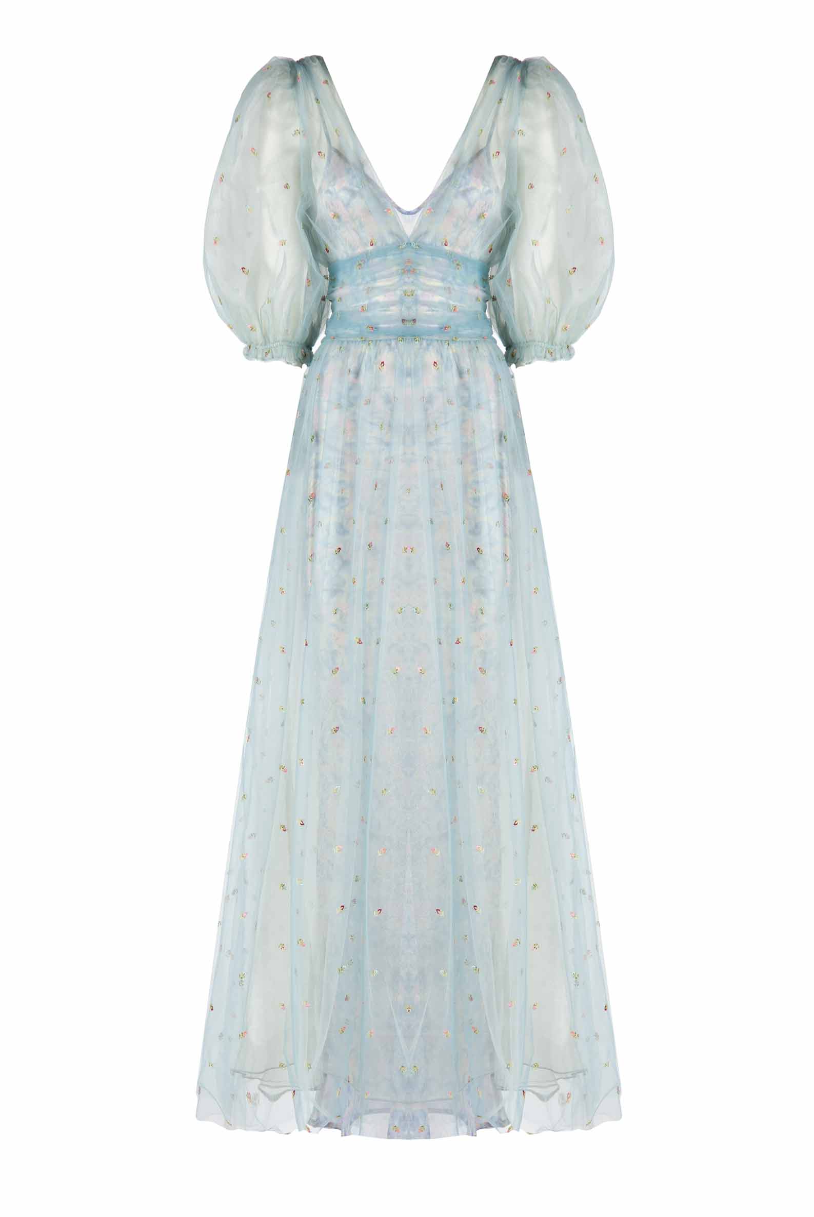 Abito ricamato in tulle