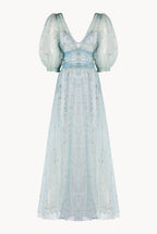 Abito ricamato in tulle