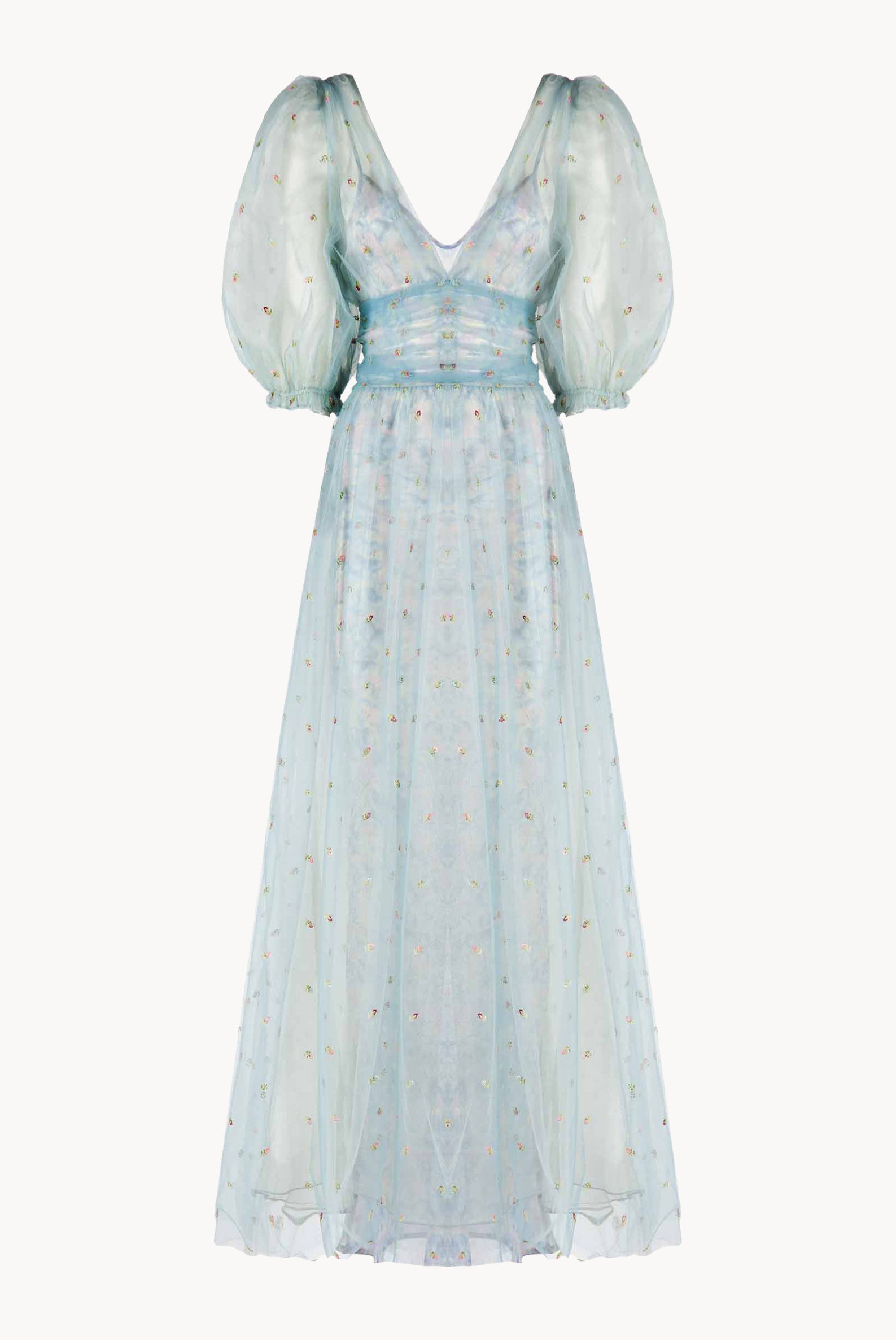Abito ricamato in tulle