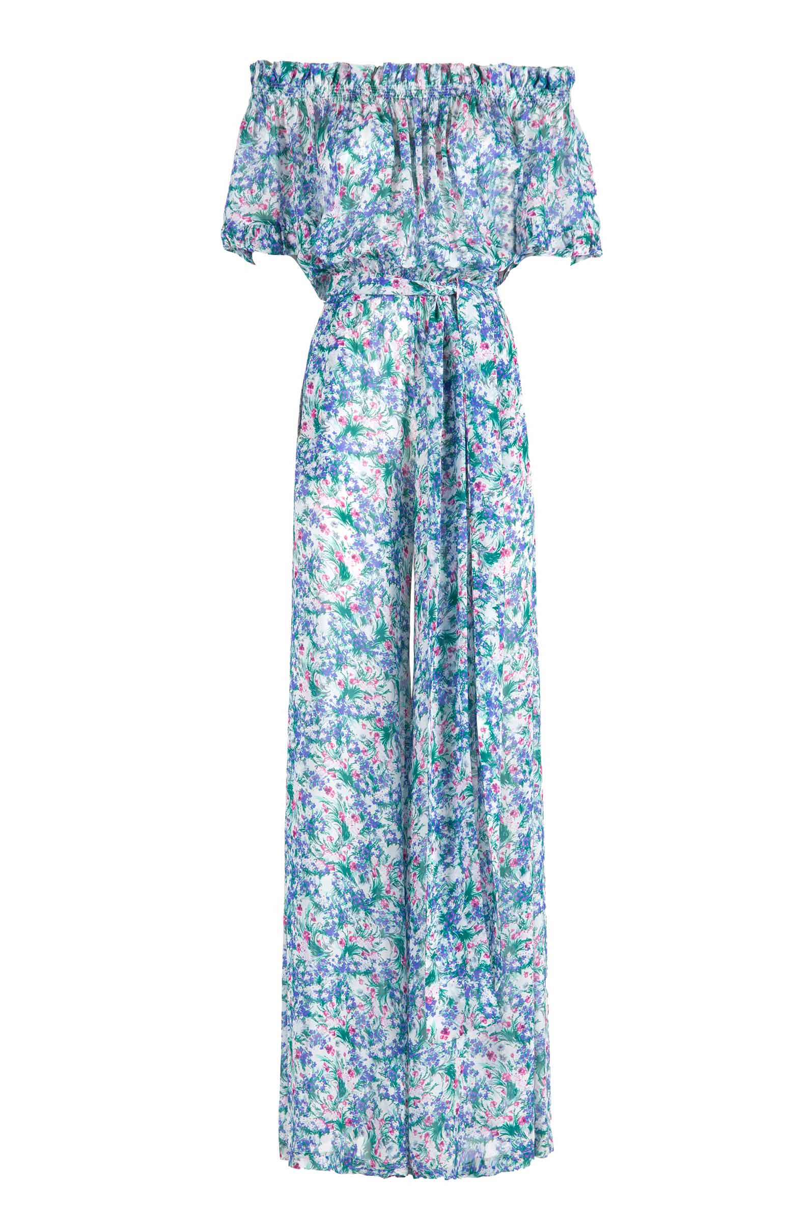 Tuta in georgette con stampa floreale