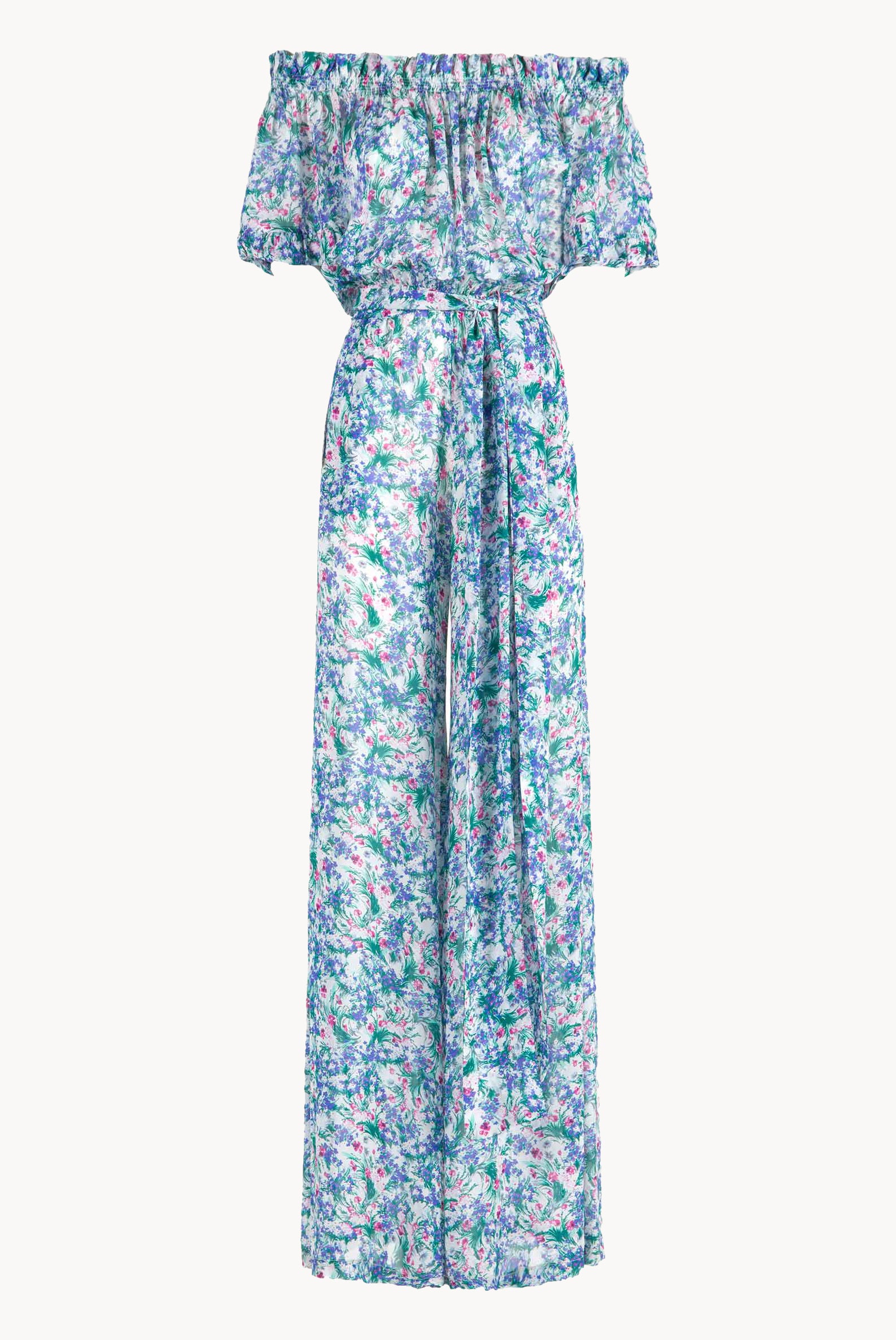 Tuta in georgette con stampa floreale