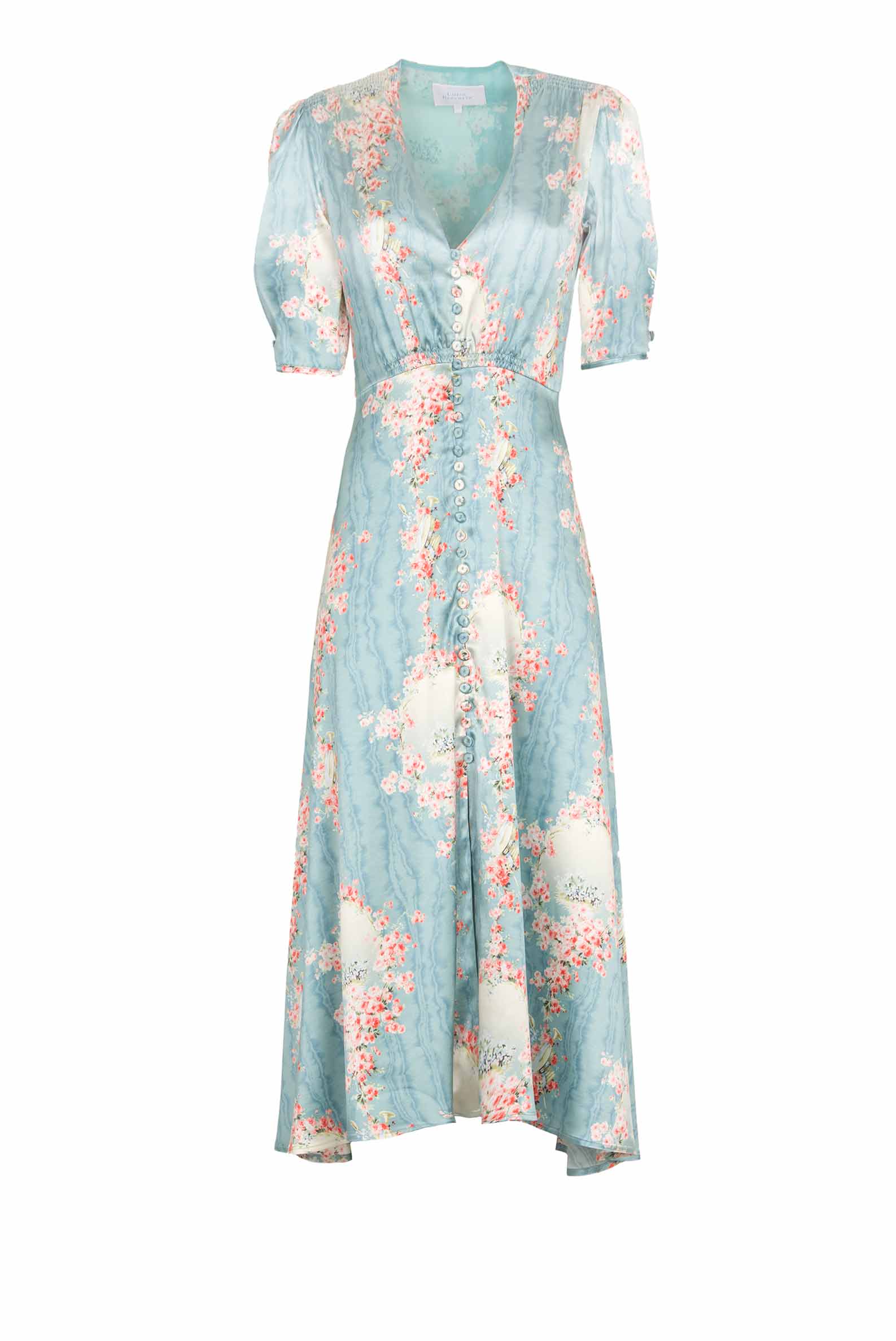 Vestito bottoncino in satin Circle Of Roses