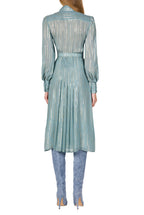 Vestito in Chiffon Misto Seta a Righe
