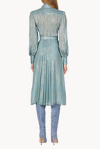 Striped Silk-Blend Chiffon Dress