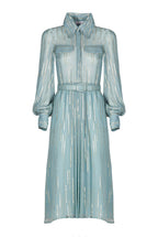 Vestito in Chiffon Misto Seta a Righe