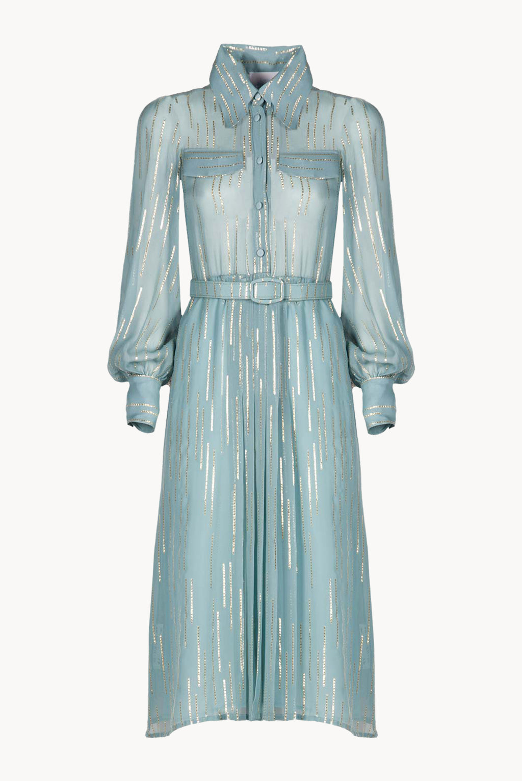 Striped Silk-Blend Chiffon Dress