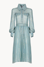 Striped Silk-Blend Chiffon Dress