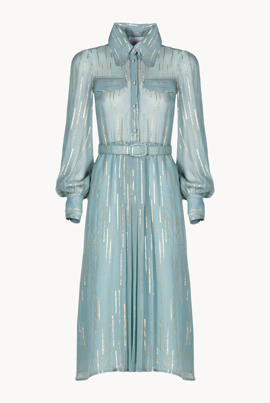 Striped Silk-Blend Chiffon Dress