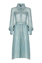 Vestito in Chiffon Misto Seta a Righe