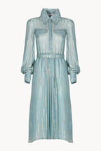 Striped Silk-Blend Chiffon Dress