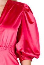 Vestito Bottoncino con Volant in Raso