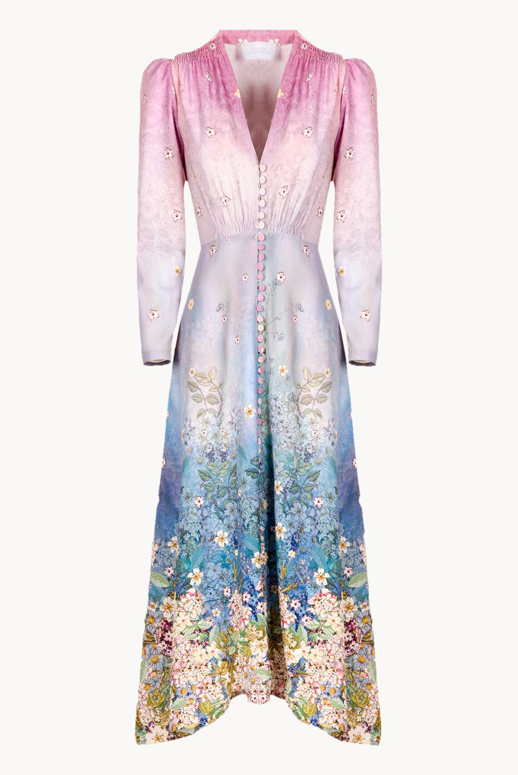 Floral Print Midi Bottoncino Dress