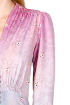 Floral Print Midi Bottoncino Dress