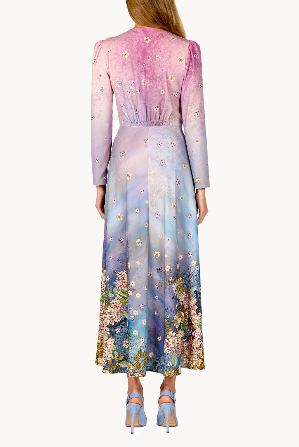 Floral Print Midi Bottoncino Dress