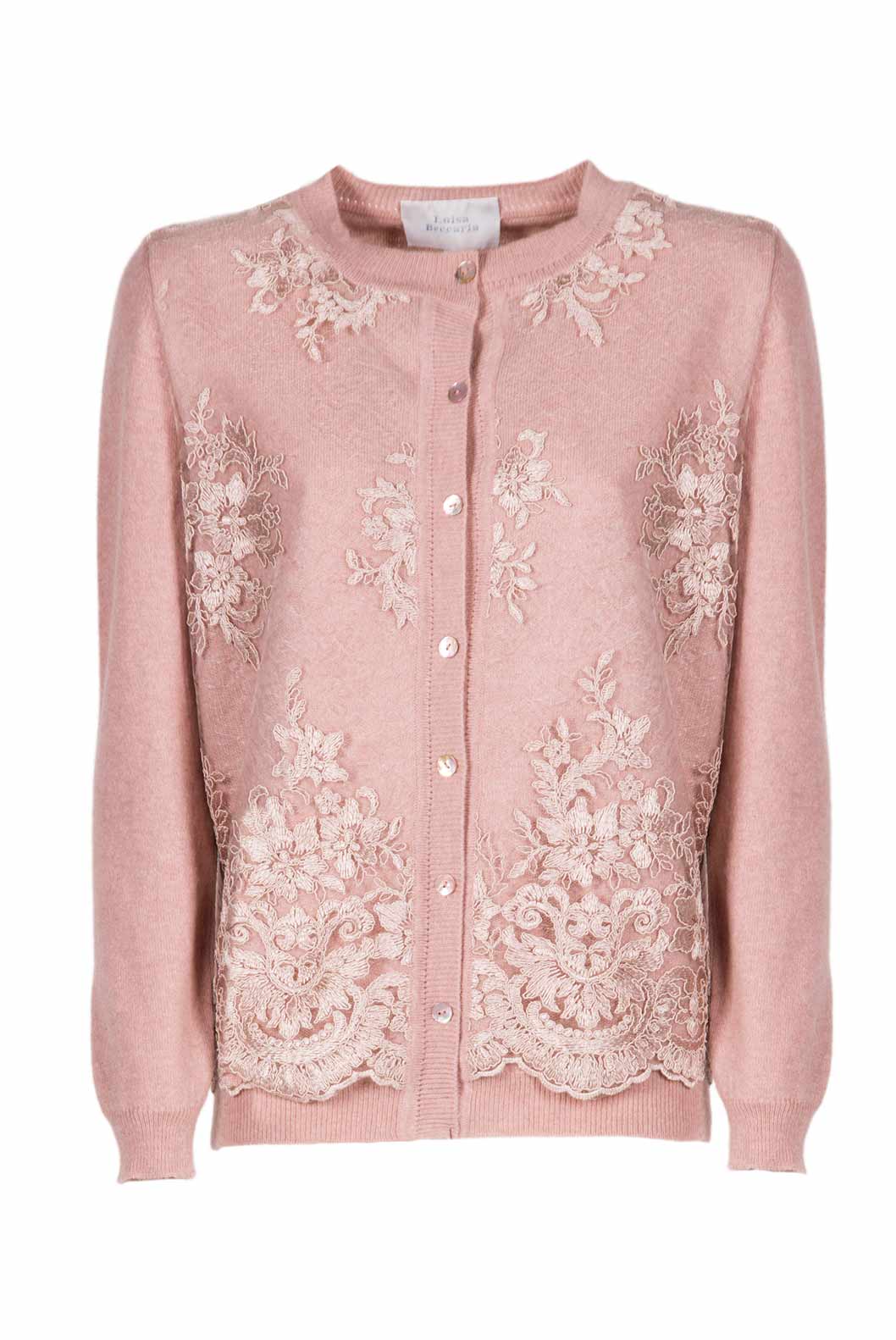 Cardigan in Lana Ricamata
